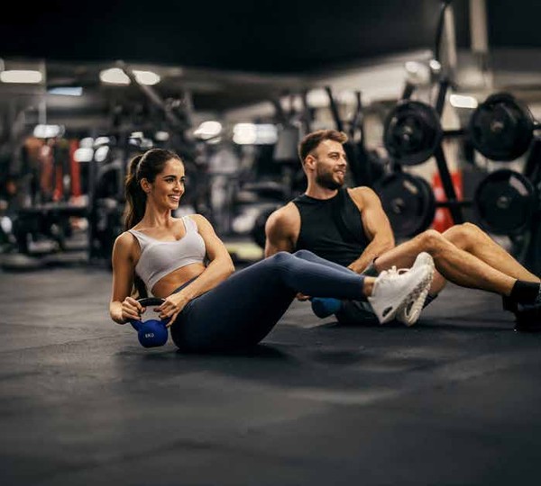 Gymnasium with indoor and outdoor gym area