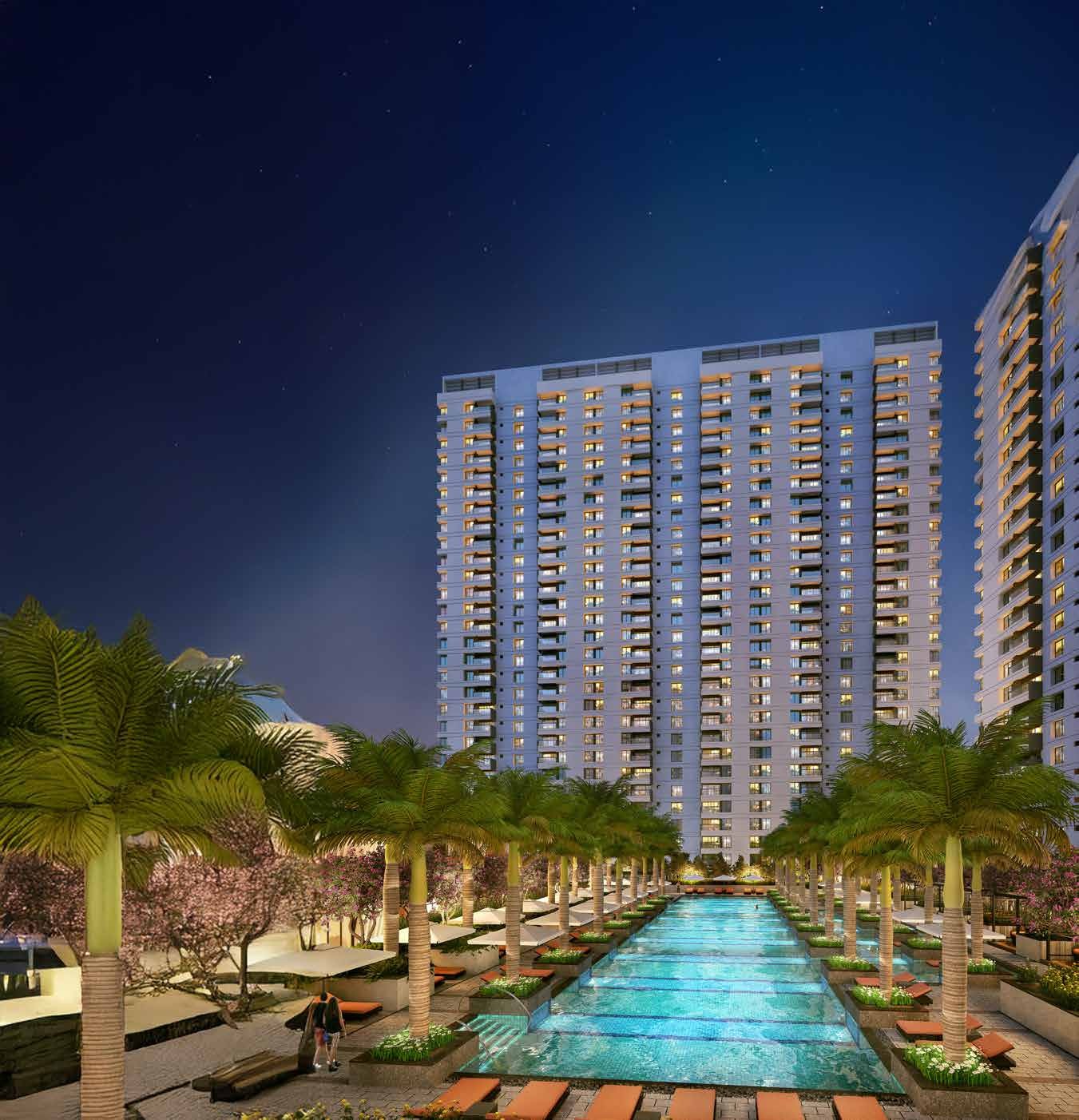 A Spectacle in Every Sense — High-Rise Tower & Pool at Night